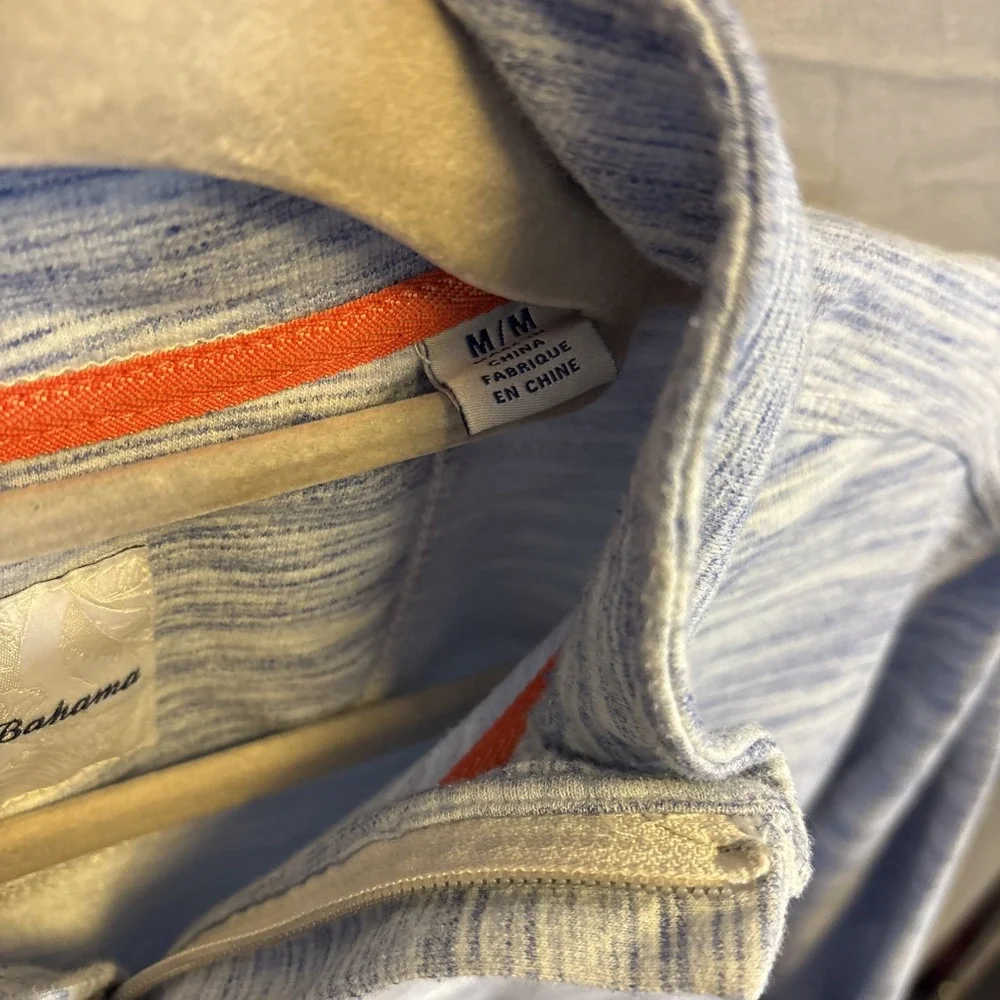 Tommy Bahama Mens 1/4 Zip Pullover Long Sleeve Shirt Medium Blue - Picture 3 of 6